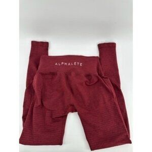Alphalete‎ Maroon Amplify Compression Leggings Gym Workout Fitness Athleisure